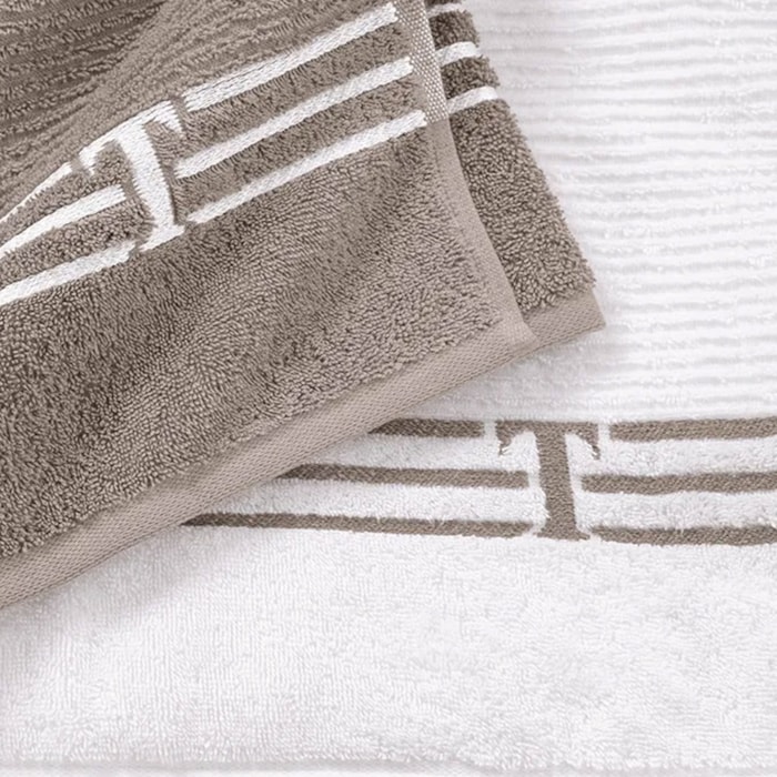 Toalha de Praia 100% Algodão Isola Branco/Legno Trussardi - Madel Home