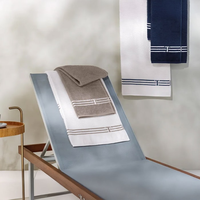 Toalha de Praia 100% Algodão Isola Branco/Legno Trussardi - Madel Home