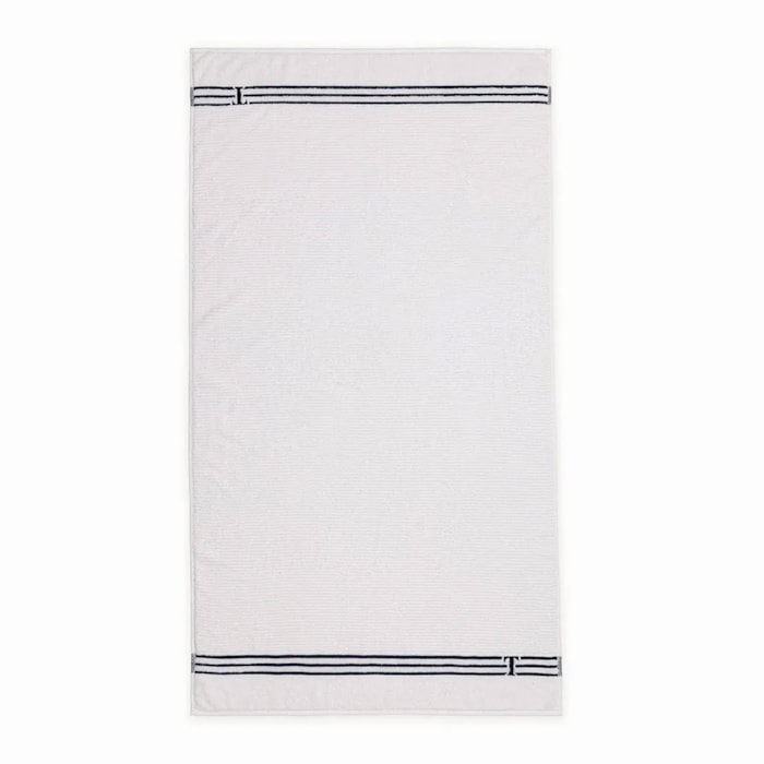 Toalha de Praia 100% Algodão Isola Branco/Marino Trussardi - Madel Home