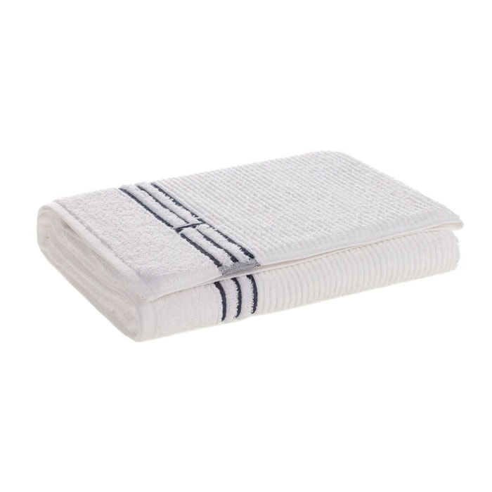 Toalha de Praia 100% Algodão Isola Branco/Marino Trussardi - Madel Home