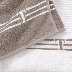 Toalha de Praia 100% Algodão Isola Legno/Branco Trussardi