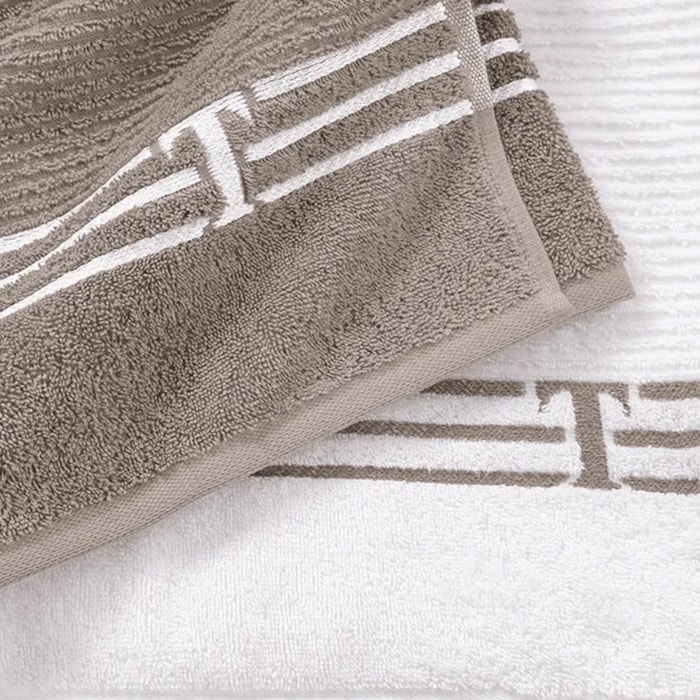 Toalha de Praia 100% Algodão Isola Legno/Branco Trussardi - Madel Home