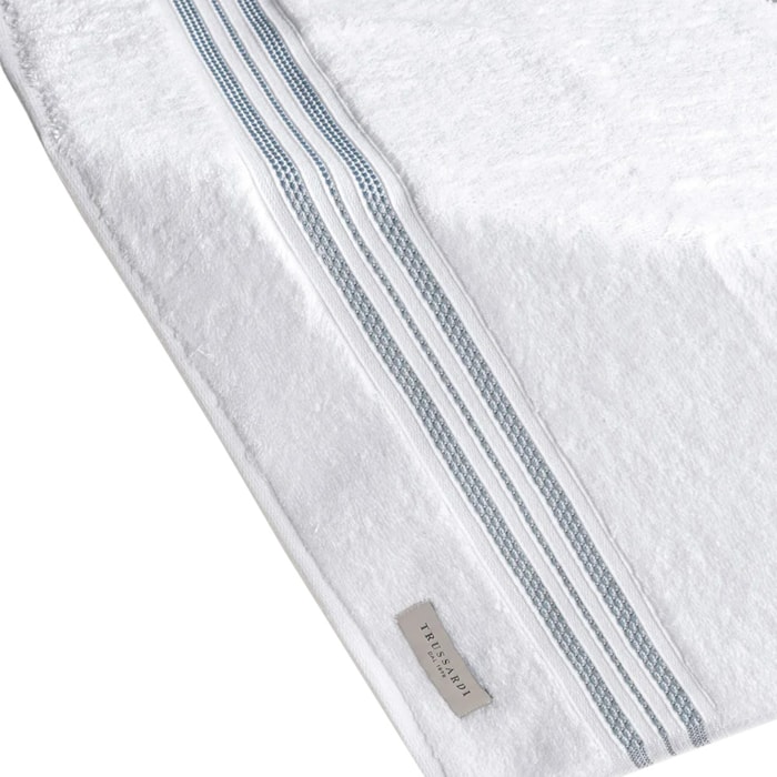 Toalha de Rosto 100% Algodão Barberine Branco/Cielo Trussardi - Madel Home