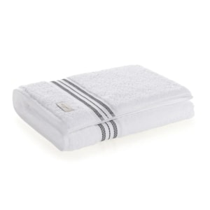 Toalha de Rosto 100% Algodão Barberine Branco/Nero Trussardi