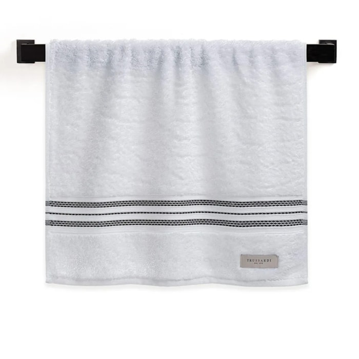 Toalha de Rosto 100% Algodão Barberine Branco/Nero Trussardi - Madel Home