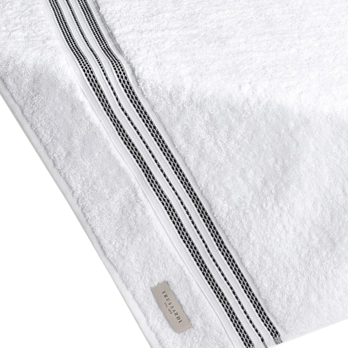 Toalha de Rosto 100% Algodão Barberine Branco/Nero Trussardi - Madel Home
