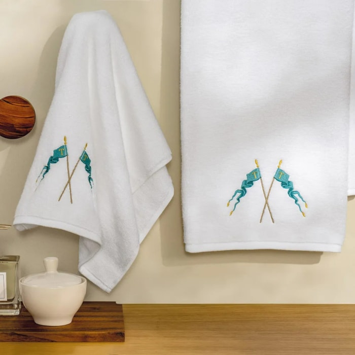 Toalha de Rosto 100% Algodão Cavaliere Branco Trussardi - Madel Home