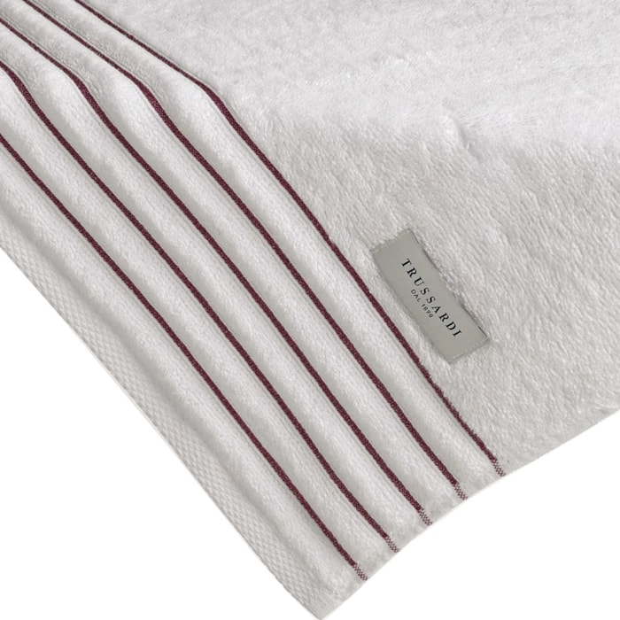 Toalha de Rosto Algodão Palladio Branco/Marsala Trussardi - Madel Home