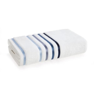 Toalha de Rosto Fio Penteado Algodão Branco/Azul Lumina Karsten