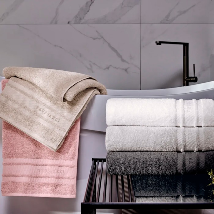 Toalha de Rosto Lecce 100% Algodão Branco Trussardi - Madel Home