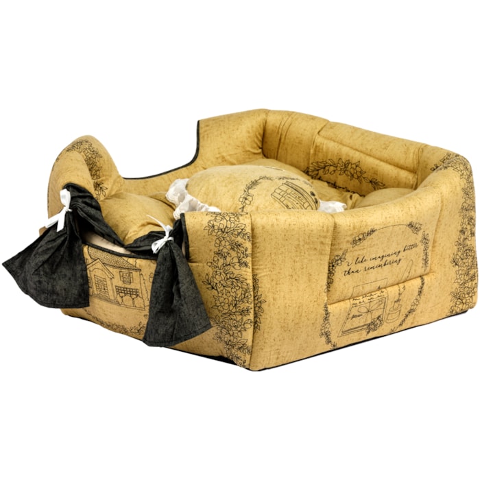 Toca Pet em Tricoline 100% Algodão 48x47x42cm Marrom - Madel Home
