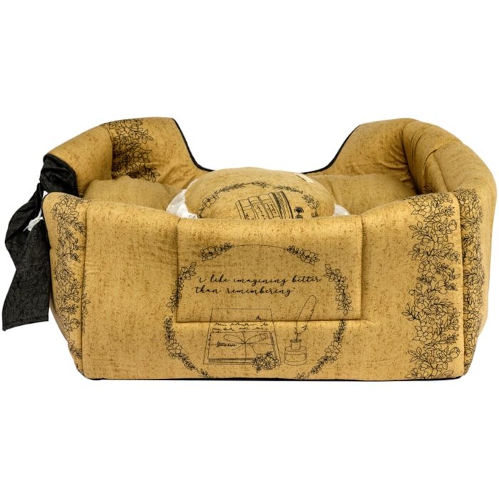 Toca Pet em Tricoline 100% Algodão 48x47x42cm Marrom - Madel Home