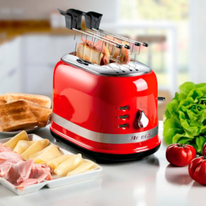 Torradeira Elétrica Moderna 750W 6 Níveis 2 Fatias Vermelho Ariete - 127V