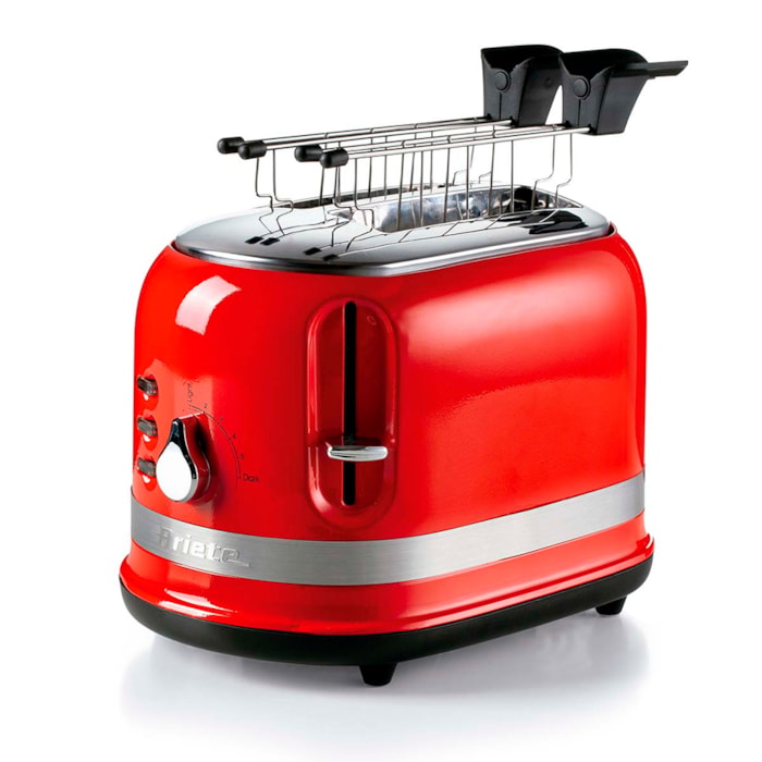 Torradeira Elétrica Moderna 750W 6 Níveis 2 Fatias Vermelho Ariete - 127V - Madel Home