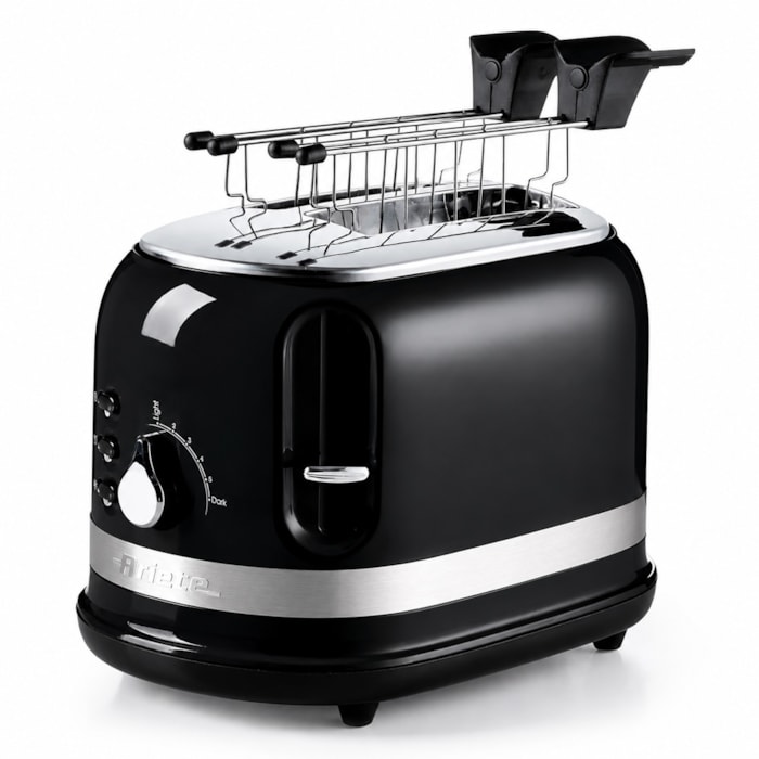 Torradeira Elétrica Moderna Preta 750W 6 Níveis 2 Fatias Ariete - 127V - Madel Home