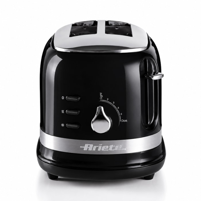 Torradeira Elétrica Moderna Preta 750W 6 Níveis 2 Fatias Ariete - 220V - Madel Home