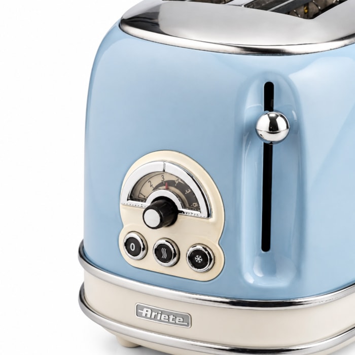 Torradeira Elétrica Vintage Azul 750W 6 Níveis 2 Fatias Ariete - 220V - Madel Home