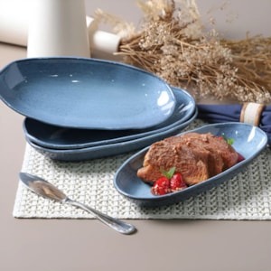 Travessa Oval em Cerâmica Funda Orgânico Breeze Porto Brasil - 32cm