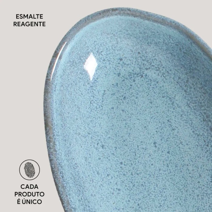 Travessa Oval em Cerâmica Funda Orgânico Breeze Porto Brasil - 32cm - Madel Home