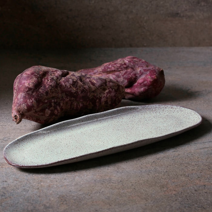 Travessa Oval em Cerâmica Rasa Orgânico Pistache Porto Brasil - 36cm - Madel Home