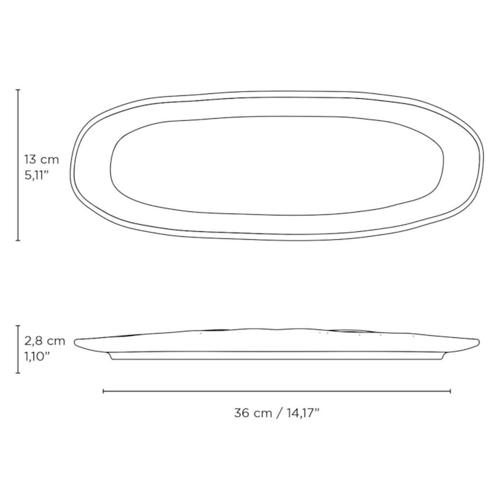 Travessa Oval em Cerâmica Rasa Orgânico Pistache Porto Brasil - 36cm - Madel Home