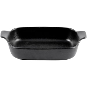 Travessa Retangular com Alças em Cerâmica Preto Onix - 28cm