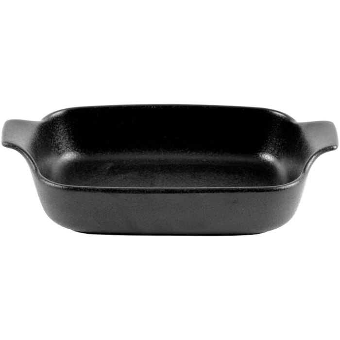 Travessa Retangular com Alças em Cerâmica Preto Onix - 28cm - Madel Home