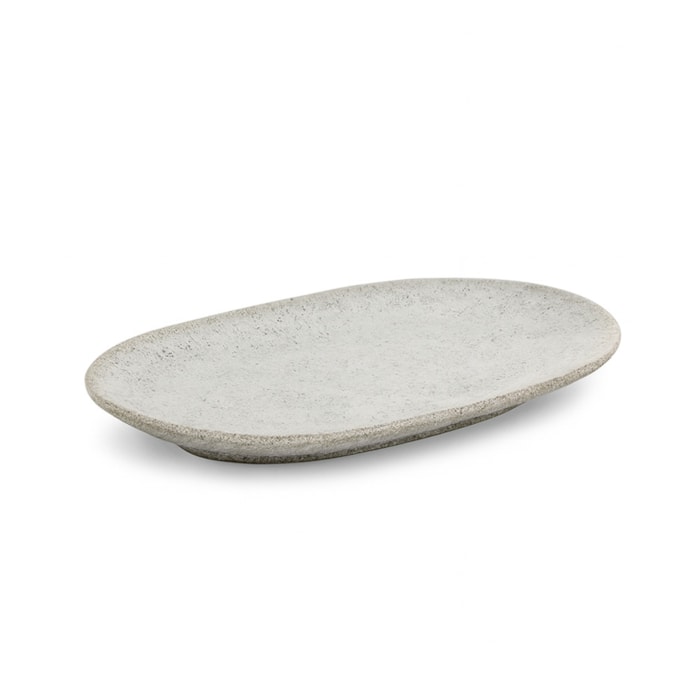 Travessa Retangular em Cerâmica Concrete Alleanza - 34cm - Madel Home