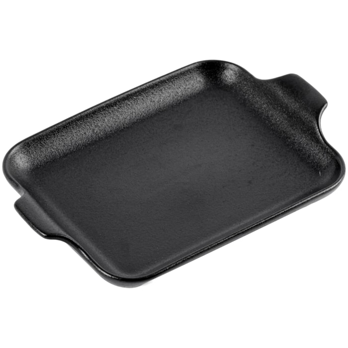 Travessa Retangular Onix em Cerâmica 30cm Preta - Madel Home