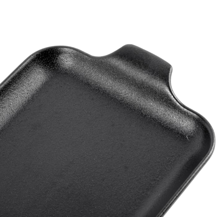 Travessa Retangular Onix em Cerâmica 30cm Preta - Madel Home