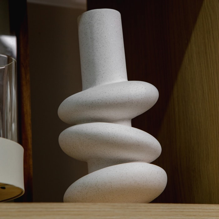 Vaso Cerâmica Elo Branco - 29cm - Madel Home