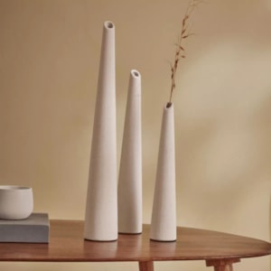 Vaso de Cerâmica Aira Off-White Alto - 36,5cm