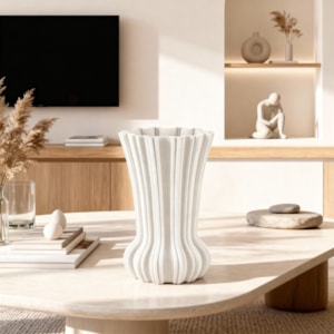 Vaso de Cerâmica Alba Off-White Alto - 34cm