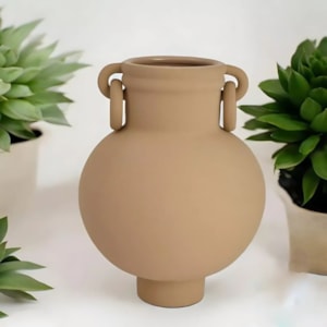 Vaso de Cerâmica Albi Bege Alto - 30cm