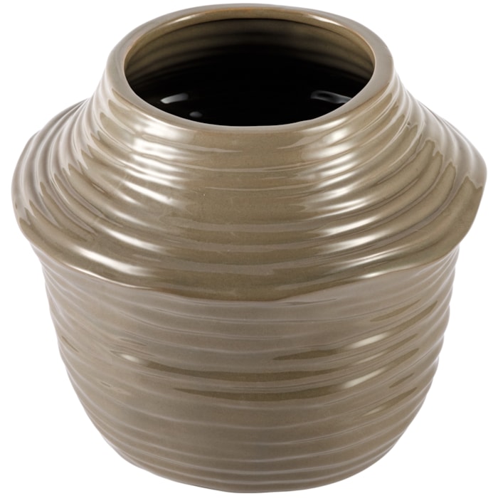 Vaso de Cerâmica Aloi Marrom Médio - 20cm - Madel Home