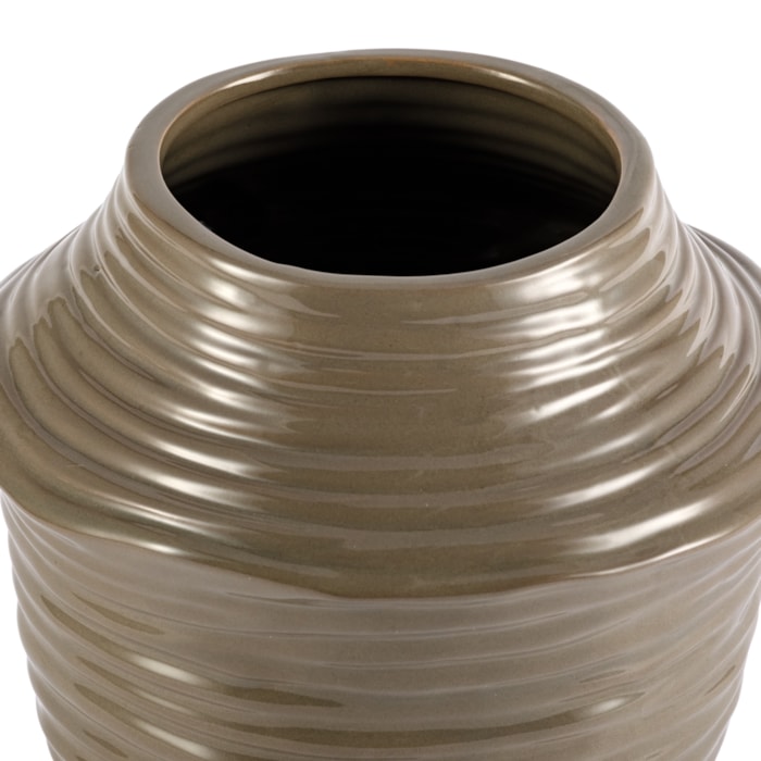 Vaso de Cerâmica Aloi Marrom Médio - 20cm - Madel Home