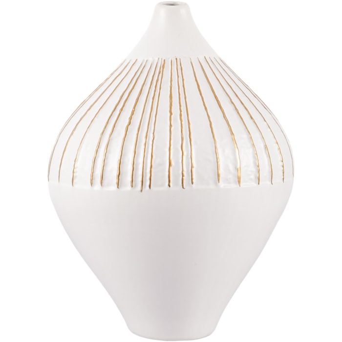 Vaso de Cerâmica Altea Off-White Alto - 32cm - Madel Home