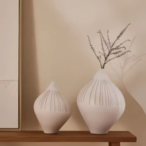 Vaso de Cerâmica Altea Off-White Alto - 32cm