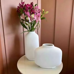 Vaso de Cerâmica Altea Off-White Baixo - 20cm