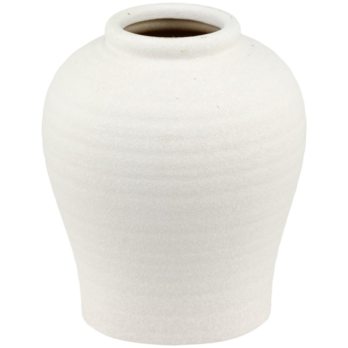 Vaso de Cerâmica Altea Off-White Médio - 18,5cm - Madel Home