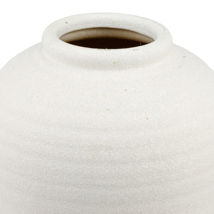 Vaso de Cerâmica Altea Off-White Médio - 18,5cm - Madel Home