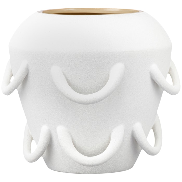 Vaso de Cerâmica Altea Off-White Médio - 21cm - Madel Home