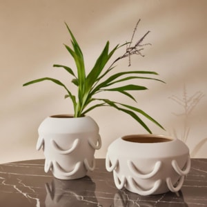 Vaso de Cerâmica Altea Off-White Médio - 21cm