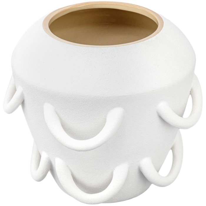 Vaso de Cerâmica Altea Off-White Médio - 21cm - Madel Home
