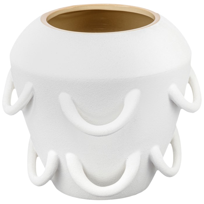 Vaso de Cerâmica Altea Off-White Médio - 21cm - Madel Home