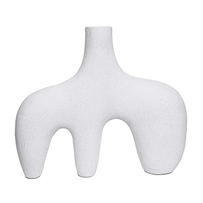 Vaso de Cerâmica Arco Branco - 29cm - Madel Home