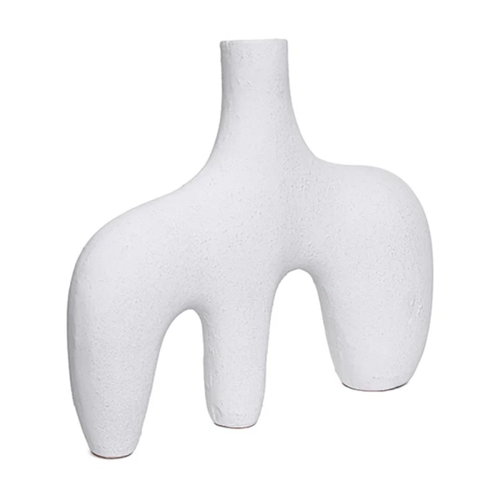 Vaso de Cerâmica Arco Branco - 29cm - Madel Home