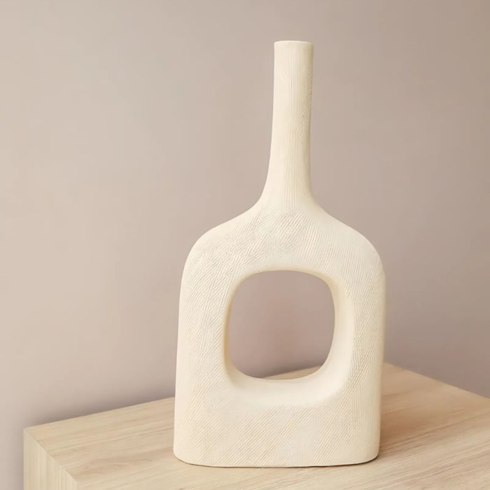 Vaso de Cerâmica Arles Bege Alto - 40cm - Madel Home
