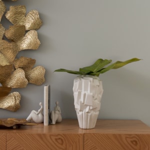 Vaso de Cerâmica Avenua Off-White Alto - 34cm 