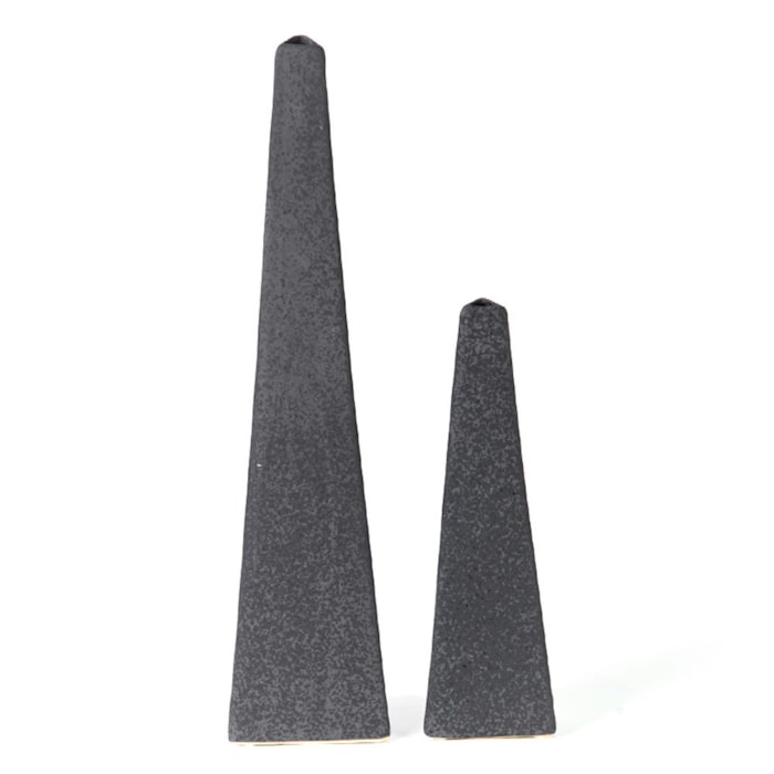 Vaso de Cerâmica Caeli Preto Alto - 50cm - Madel Home